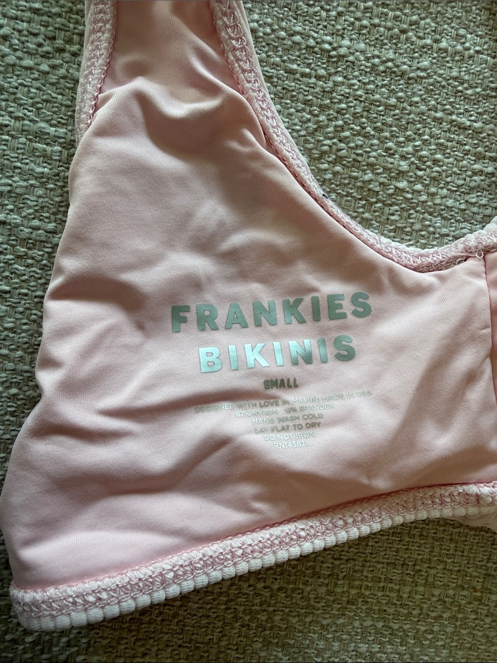Light Pink Ribbed bikini top - Picture 3 of 3